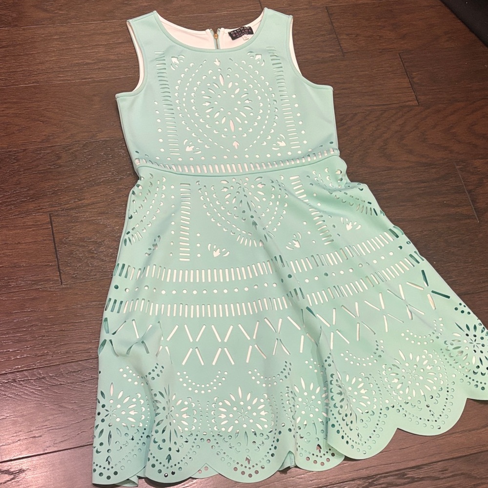 Hannah Banana Mint Sleeveless Kids Dress